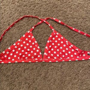 Jolyn triangle top - red and white pokadot